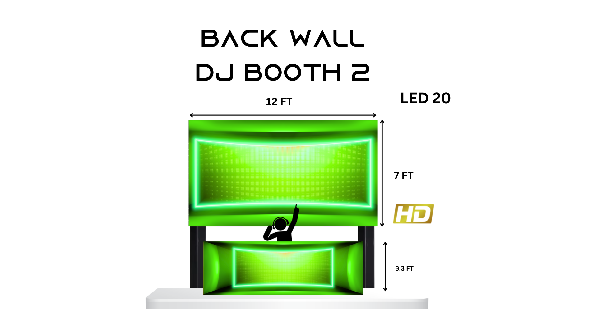 Back Wall + DJ Booth Package 2 – LED 20