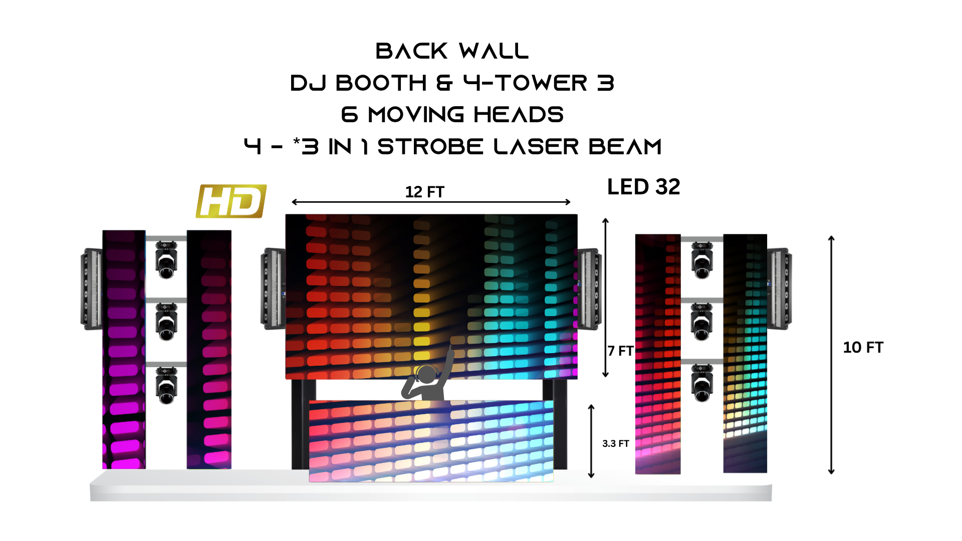 Premium LED DJ Stage Package – LED 32