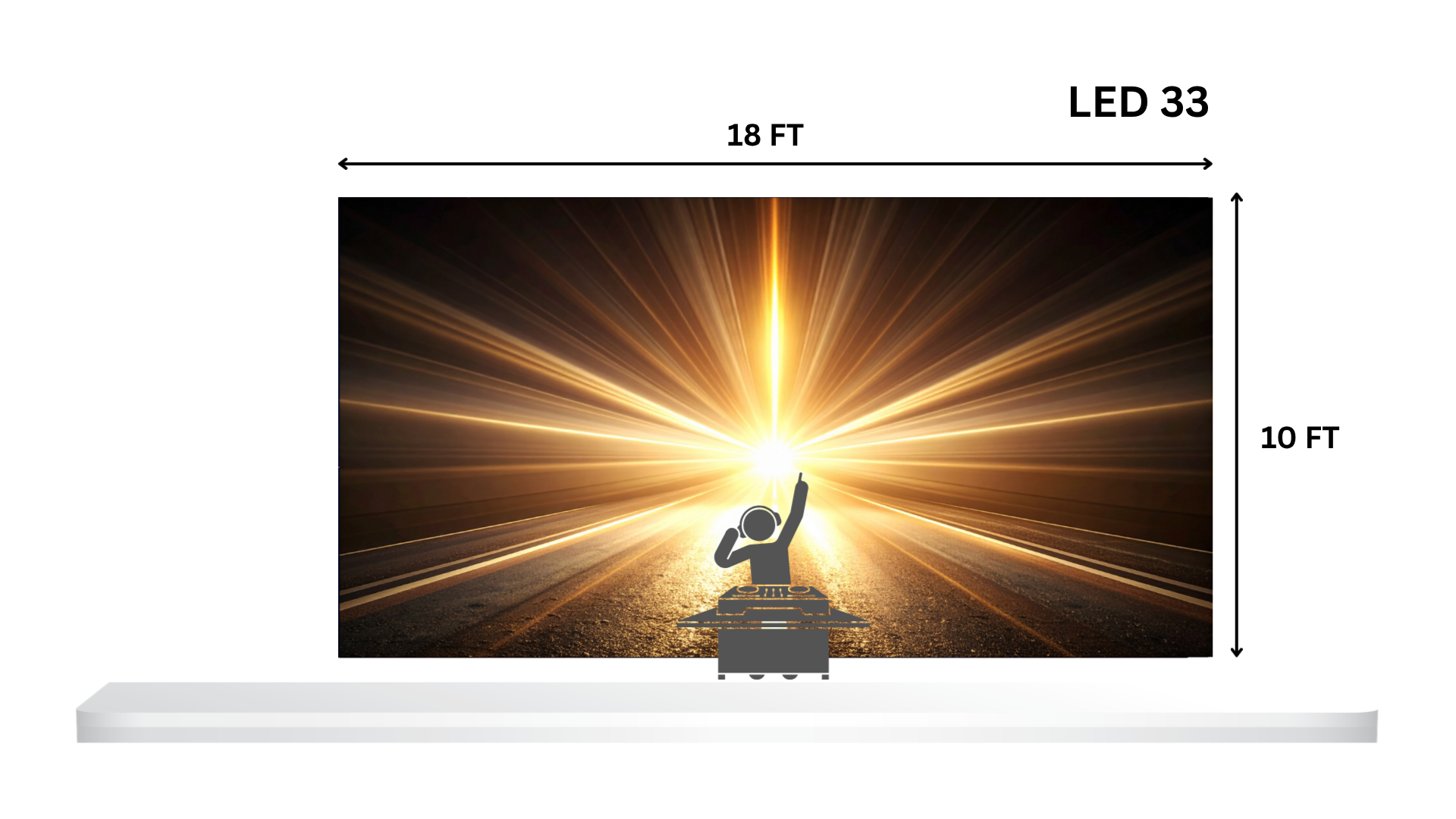 Large LED Back Wall Package – 18 FT x 10 FT