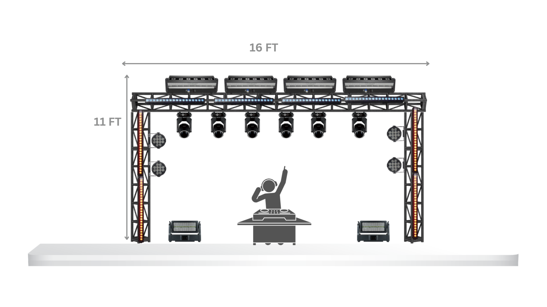 16 FT Truss Goal Post DJ Lighting Package